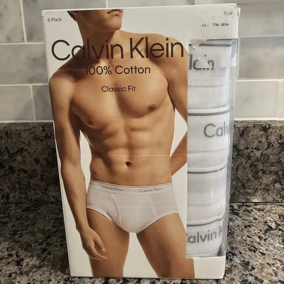 Calvin Klein Men's •Size XXL• White 100% Cotton 6 pack Classic Briefs New in Box - Picture 1 of 7